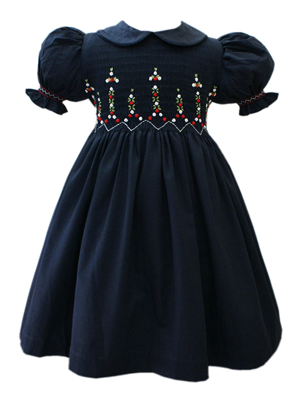 Baby Girls Smocked Classic Navy Dress ...